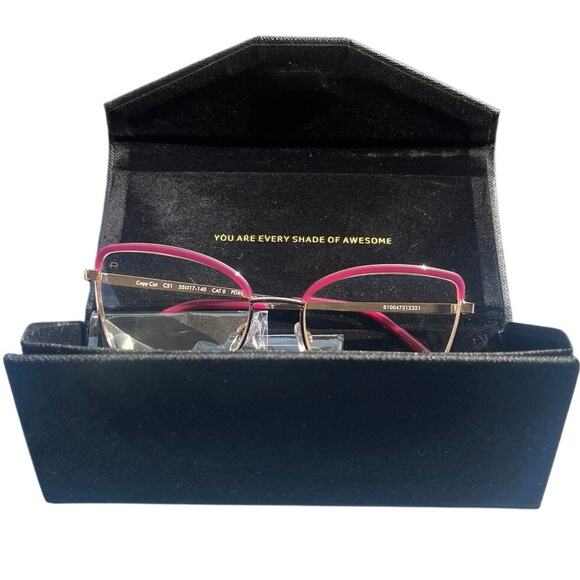 Prive Revaux Copycat Designer Lady Cateye Reading Glasses Maroon Gold - Picture 2 of 5